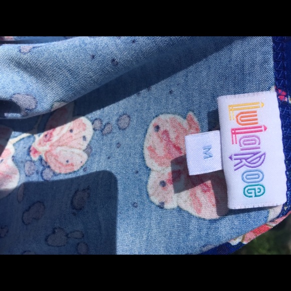 Women’s lularoe Julia blue and pink floral medium - Picture 3 of 3